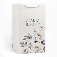 Переноска для цветов с вкладышем для фиксации, &laquo;Самой нежной&raquo;, белый, 35 х 20 х 20 см