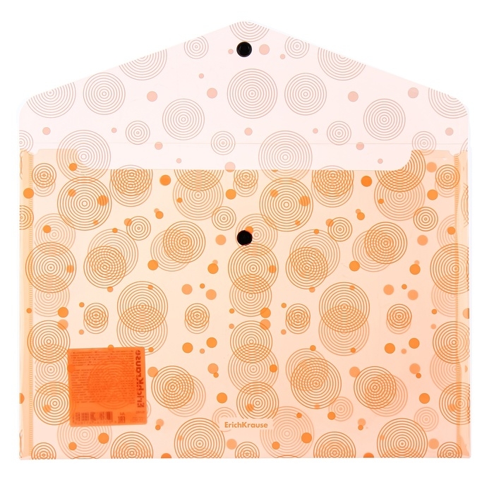 Папка-конверт на кнопке А4, 180 мкм, ErichKrause "Neon Dots", глянцевая, полупрозрачная, с рисунком