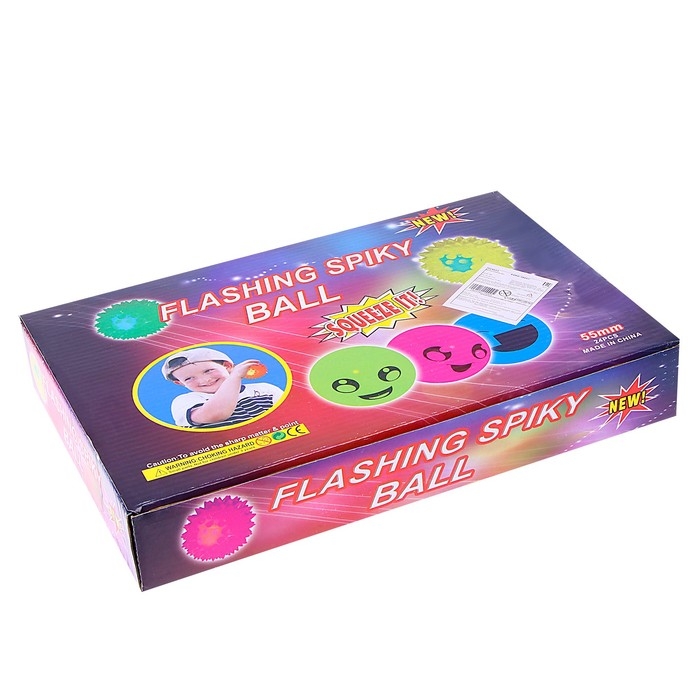 Мяч &laquo;Ёжик&raquo;, световой, матовый, цвета МИКС