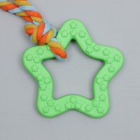 Игрушка жевательная с канатом "Звезда с хвостом", зелёная Игрушка жевательная с канатом "Звезда с хвостом", зелёная