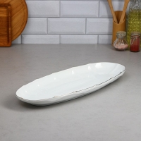 Селедочница &laquo;Рыбное ассорти&raquo;, 1.5 л, золотая обводка, фарфор, Иран