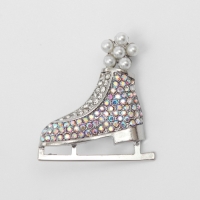 Новый год! Брошь &laquo;Конёк&raquo; фигурный, цвет белый в серебре