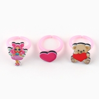 Кольцо 3 шт с тату Cute girl 8 х 12 см