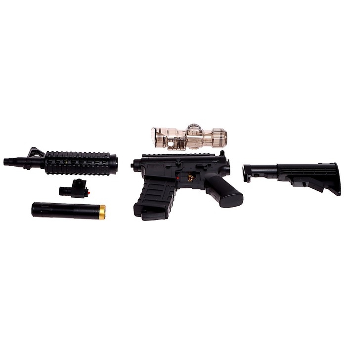 Штурмовая винтовка M4, стреляет орбизами, работает от аккумулятора