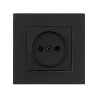 Розетка одноместная TOT Matte Glass, 10 А, скрытая, без з/к, стекло, черная Розетка одноместная TOT Matte Glass, 10 А, скрытая, без з/к, стекло, черная