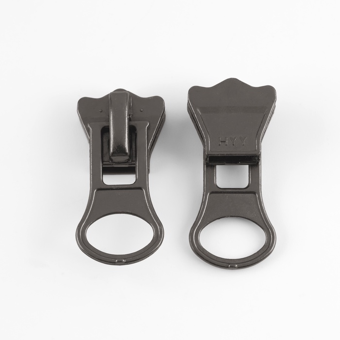 Бегунок автоматический для молнии &laquo;Трактор&raquo;, №8, 10 шт, цвет чёрный никель