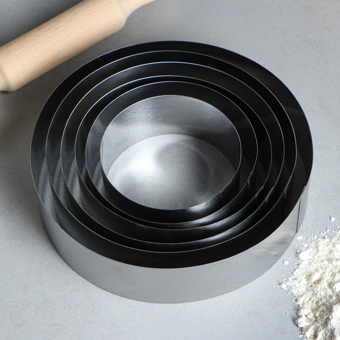 Набор форм для выпечки и выкладки &laquo;Круг&raquo;, d-20 см, h-5 см, 6 шт