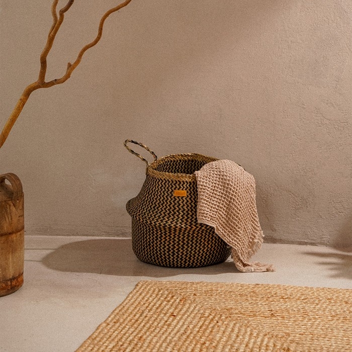 Корзина для белья плетеная круглая SL Home &laquo;Сорренто&raquo;, камыш, 35&times;45 см