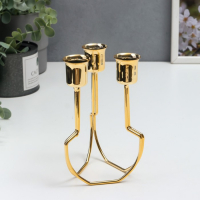 Подсвечник металл на 3 свечи "Равновесие" золото 15х10х10 см Подсвечник металл на 3 свечи "Равновесие" золото 15х10х10 см