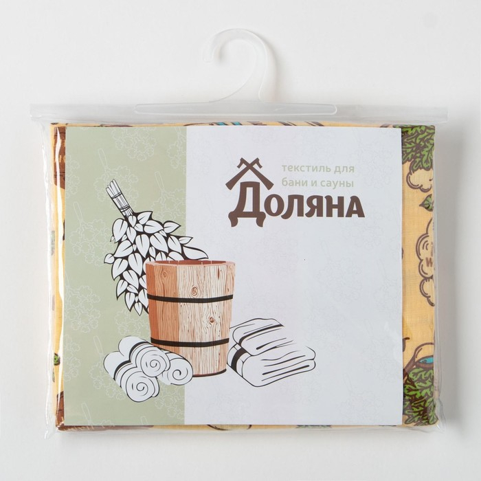 Полотенце для бани Полотенце для бани "С легким паром" жен. парео,80х150см,хл., ваф. полотно