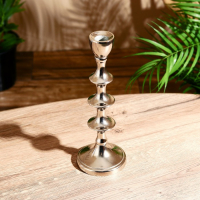 Подсвечник алюминий "Кольца" на 1 свечу 9х9х24 см Подсвечник алюминий "Кольца" на 1 свечу 9х9х24 см