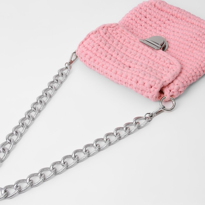 Цепочка для сумки, с карабинами, металлическая, ребристая, 27 × 20 мм, 60 см, цвет серебряный Цепочка для сумки, с карабинами, металлическая, ребристая, 27 × 20 мм, 60 см, цвет серебряный