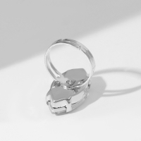 Кольцо &laquo;Ассорти&raquo; объёмная капля, цвет белый в серебре, безразмерное