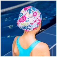 Шапочка для плавания детская ONLYTOP Swim &laquo;Цветочный мир&raquo;, тканевая, обхват 46-52 см