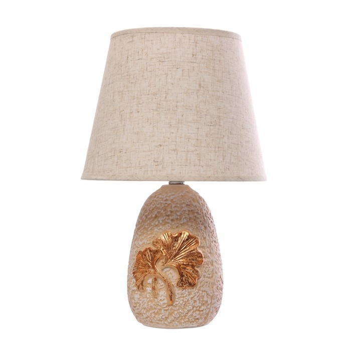 Настольная лампа "Листья" Е14 40Втбежевый золото 20х20х32см