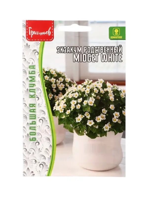 Семена цветов Экзакум Midget White родственный 10 шт.  12.29 г.
