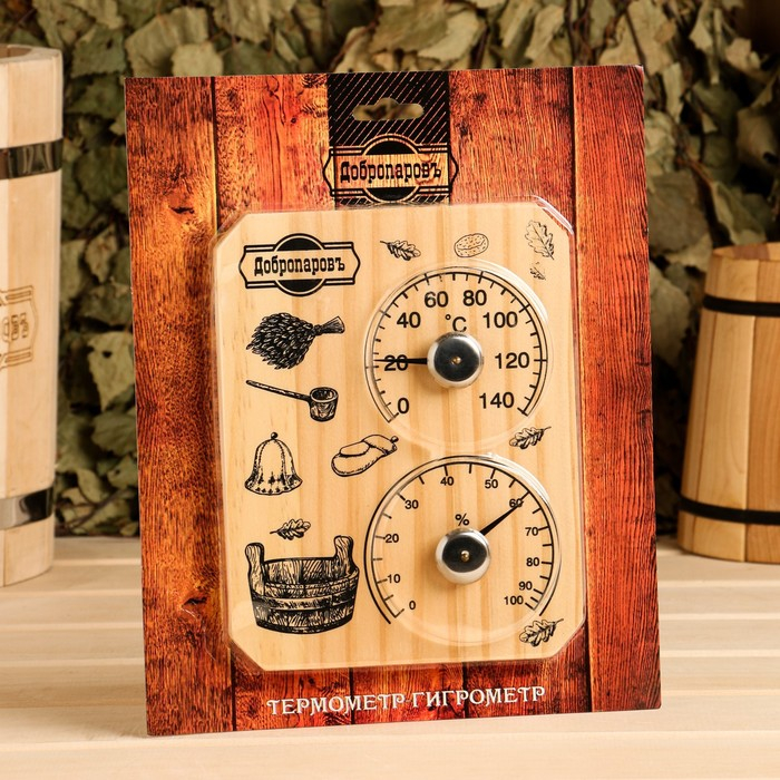 Термометр-гигрометр Термометр-гигрометр "Табличка", дерево