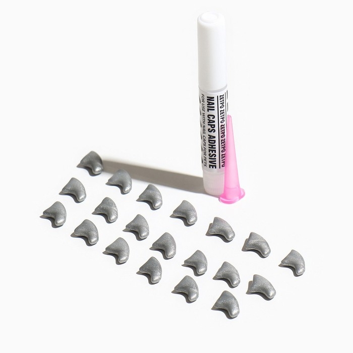 Когти накладные Пижон "Антицарапки", размер M, серебряные