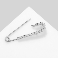 Булавка &laquo;Классика&raquo; россыпь, 4,5 см, цвет белый в серебре