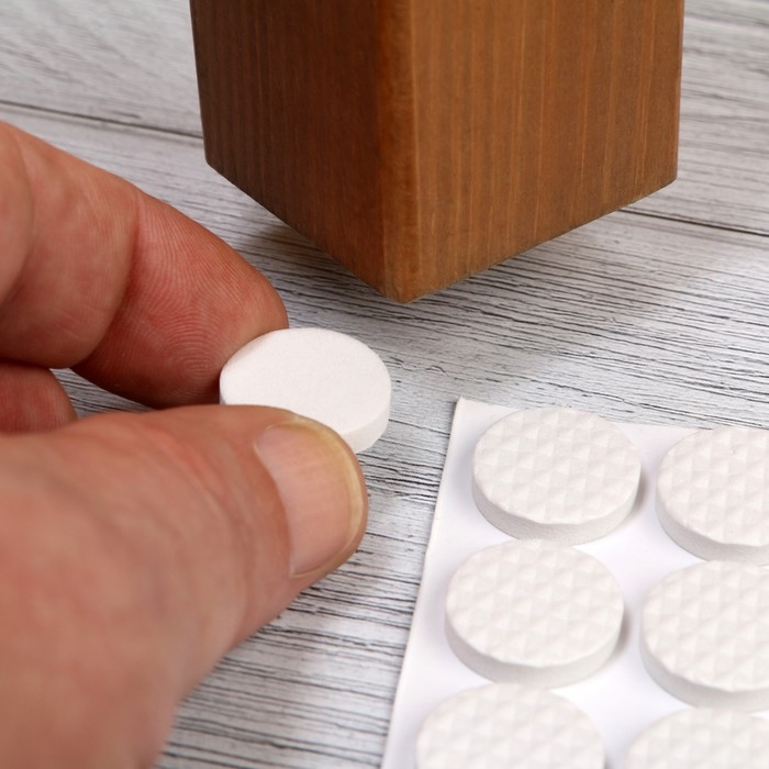 Накладка мебельная круглая ТУНДРА, D=18 мм, 32 шт., полимерная, белая