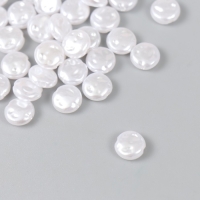 Бусины для творчества пластик "Круглый плоский жемчуг" набор 40 шт 0,8х0,8х0,4 см Бусины для творчества пластик "Круглый плоский жемчуг" набор 40 шт 0,8х0,8х0,4 см