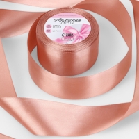 Лента атласная 50мм*25&plusmn;1ярд(23м&plusmn;1м) СП бежево-розовый АУ