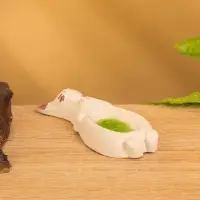 Подставка под благовония "Спящий кот" керамика, цв. бежевый, 11х4,5х1,5 см