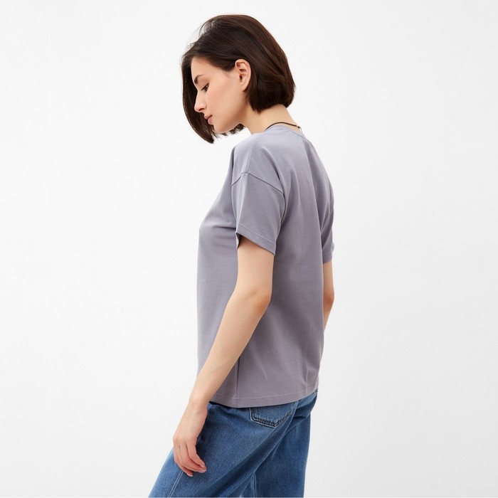 Футболка женская MINAKU: Basic line цвет серый, размер 52 Футболка женская MINAKU: Basic line цвет серый, размер 52