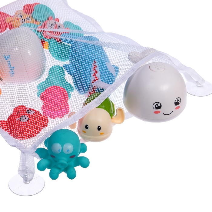 Игровой набор для купания в ванной, 14 игрушек, сетка