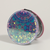 Зеркало складное &laquo;Мандала&raquo;, d = 7,2 см, с увеличением, цвет МИКС