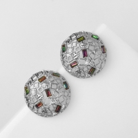 Серьги со стразами &laquo;Блеск вечера&raquo; клуб судьбы, цвет разноцветный в серебре