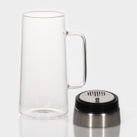 Кувшин для воды стеклянный с металлической крышкой Magistro &laquo;Грация&raquo;, 1,1 л, 10&times;24,5 см