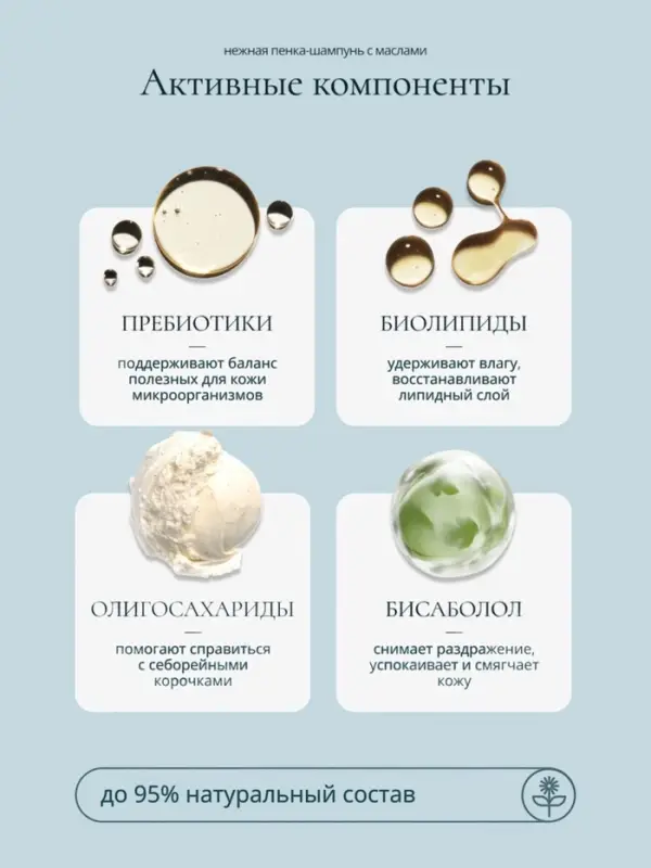 Пенка-шампунь с маслами Baby Balance для размягчения молочных корочек у младенца, 250 мл