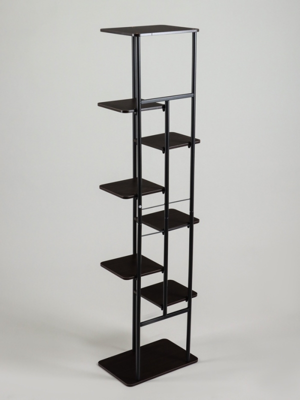 Подставка для цветов Greengo, 8 полок, 36 &times; 23 &times; 136 см, напольная, каркас металл, полки МДФ, чёрная