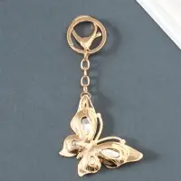 Брелок металл, стразы на карабине "Бабочка" прозрачный 4,7х6,4х0,8 см