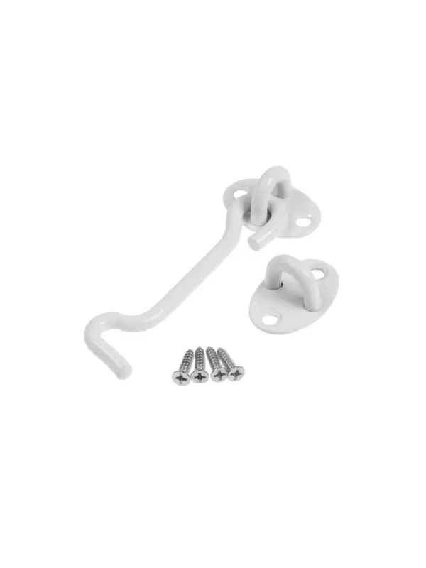 Крючок ветровой LOCKLAND KV001, L=100 мм, нержа, цвет белый, 2 шт