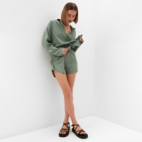 Костюм женский (рубашка, шорты) MINAKU:   Casual Collection цвет оливковый, р-р 42