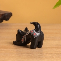 Сувенир &laquo;Потягивающийся Кот&raquo;, 2.5&times;6&times;5 см, дерево, чёрный