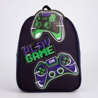 Рюкзак школьный текстильный &laquo;Джойстик&raquo;, с нашивками, 27х23&times;10 см
