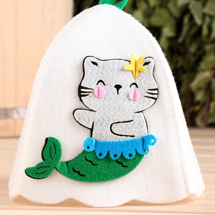 Шапка для бани с аппликацией Шапка для бани с аппликацией "Алана"