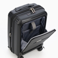 Чемодан 20", PP, 38*22*56, отд на молнии, отд/ноут, код замок, 4 колеса, черный