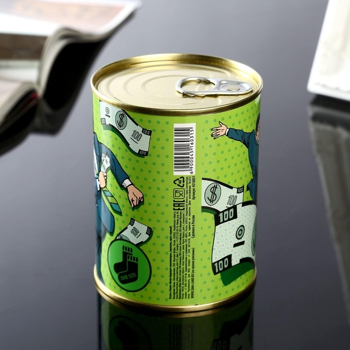 Носки в банке Носки в банке "Носки будущего миллионера" (мужские, цвет черный)