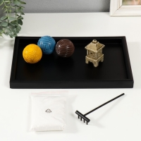 Сад камней Дзен "Три шара с рисунками" песок 29,5х20х5,5 см Сад камней Дзен "Три шара с рисунками" песок 29,5х20х5,5 см