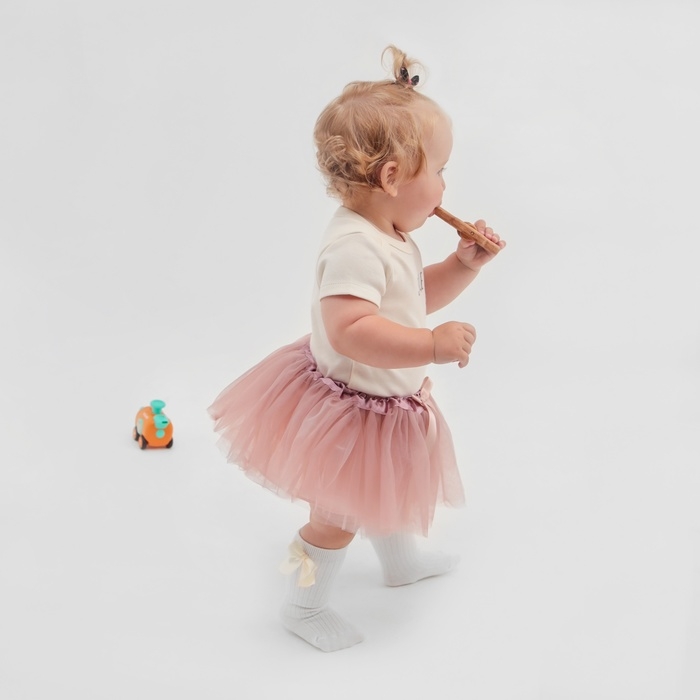 Юбка нарядная для девочки Крошка Я, пудровый, 17 см