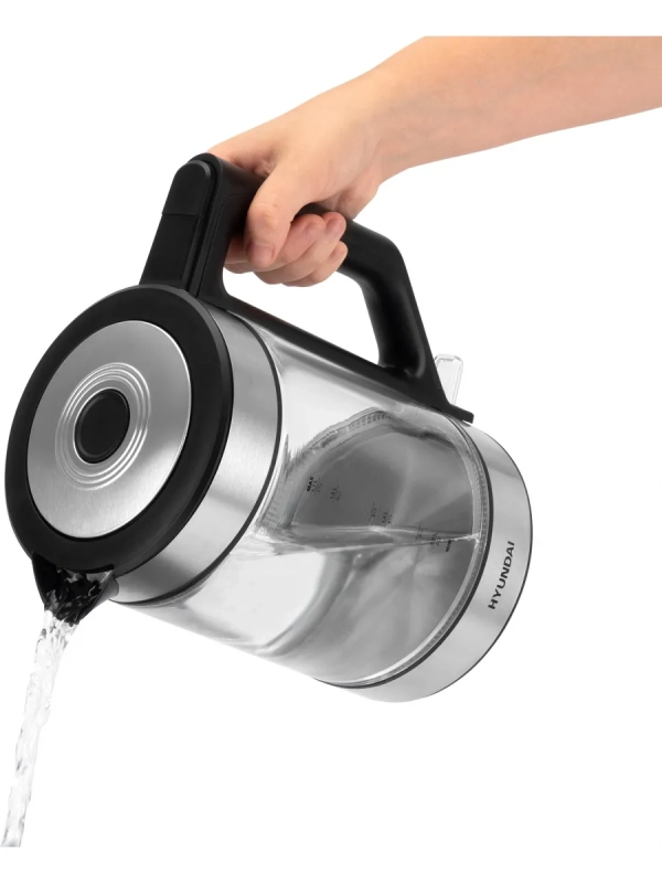 Чайник HYK-G3509 1.7л. 2200Вт черный прозрачный