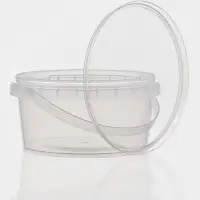 Ведро с крышкой, 500 мл, d= 12,2 см, высота 6 см прозрачное, 225 шт/уп.