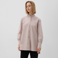 Рубашка женская удлиненная MINAKU: Casual Collection цвет серо-розовый, р-р 42