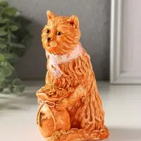 Фигурка гипс &laquo;Йольский КОТ&raquo;, с мешком монет, 13&times;9&times;7 см, рыжий