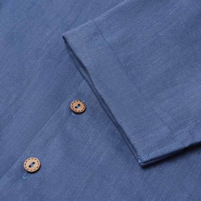 Рубашка для мальчика Крошка Я Linen, р. 92-98, синий