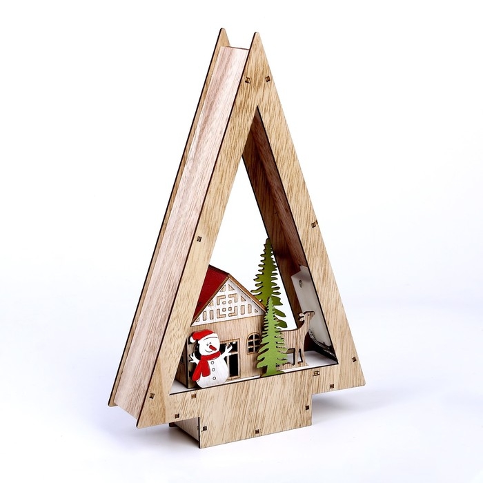 Декор с подсветкой &laquo;Домик в виде ёлки&raquo; 18 &times; 5 &times; 28 см
